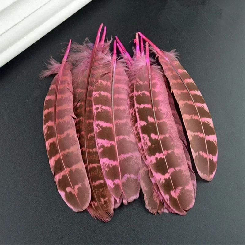 

Натуральные женские перья фазана для поделок, куриные аксессуары для рукоделия, украшение, плюмаж, перьевой декор, карнавал 20 Pieces розовый