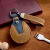 Crazy Horse Leather Car Smart Remote Key Case Fob Shell For Neta V U Pro Hezhong New Energy Vehicles Auto Keychain Interior Accessories