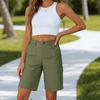 Pantaloncini da Trekking da Donna Leggeri Vita Elastica Lunghezza al Ginocchio Pantaloncini Cargo Golf Casual Estivi Pantaloncini Bermuda