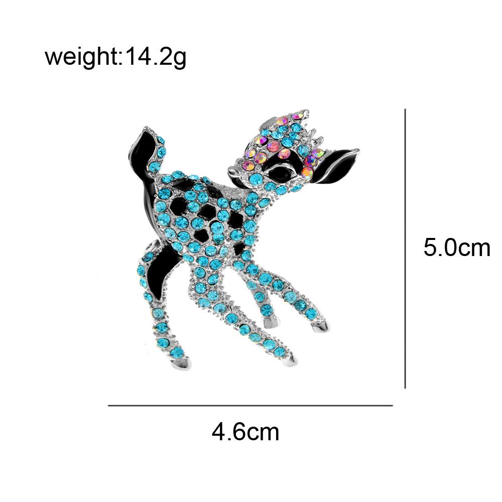 Nowe broszki z jeleniem z kryształkami dla kobiet Przypinka ze zwierzętami Dostępne w 2 kolorach Materiał stopowy Wysoka jakość