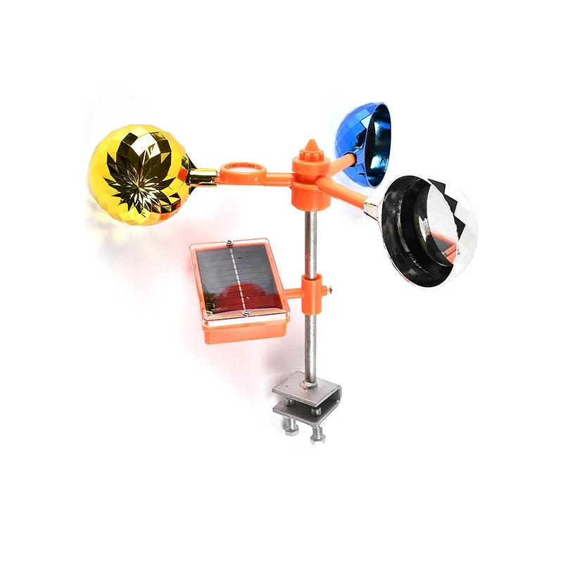 Solar Bird Repeller Waterproof Solar Energy Bird Repelling Device 360 Degree Rotating Reflector Farm Orchard Bird Scaring Device