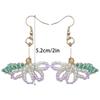 Glass Bead Floral Earrings Lightweight Ear Hooks/Ear Studs Allergy Free Glass Beaded Ear Pendants Handmade Ornament