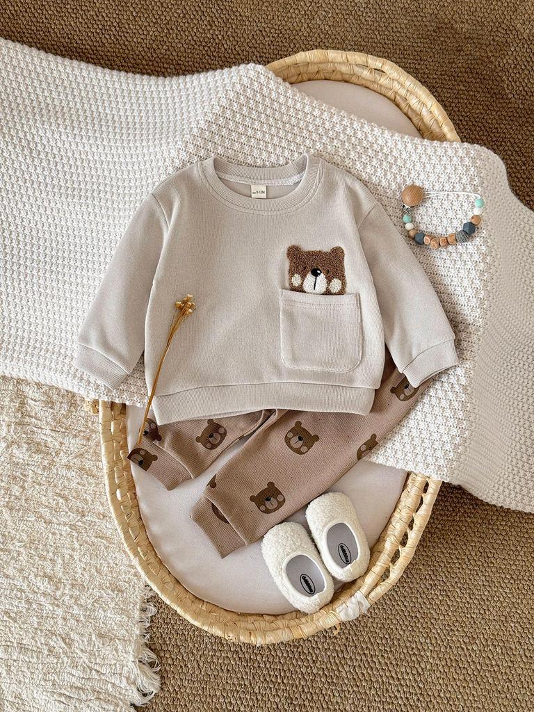 Completo Due Pezzi Orso per Bambini 2025: Felpa con cappuccio a maniche lunghe e pantaloni da jogging per ragazzi e ragazze