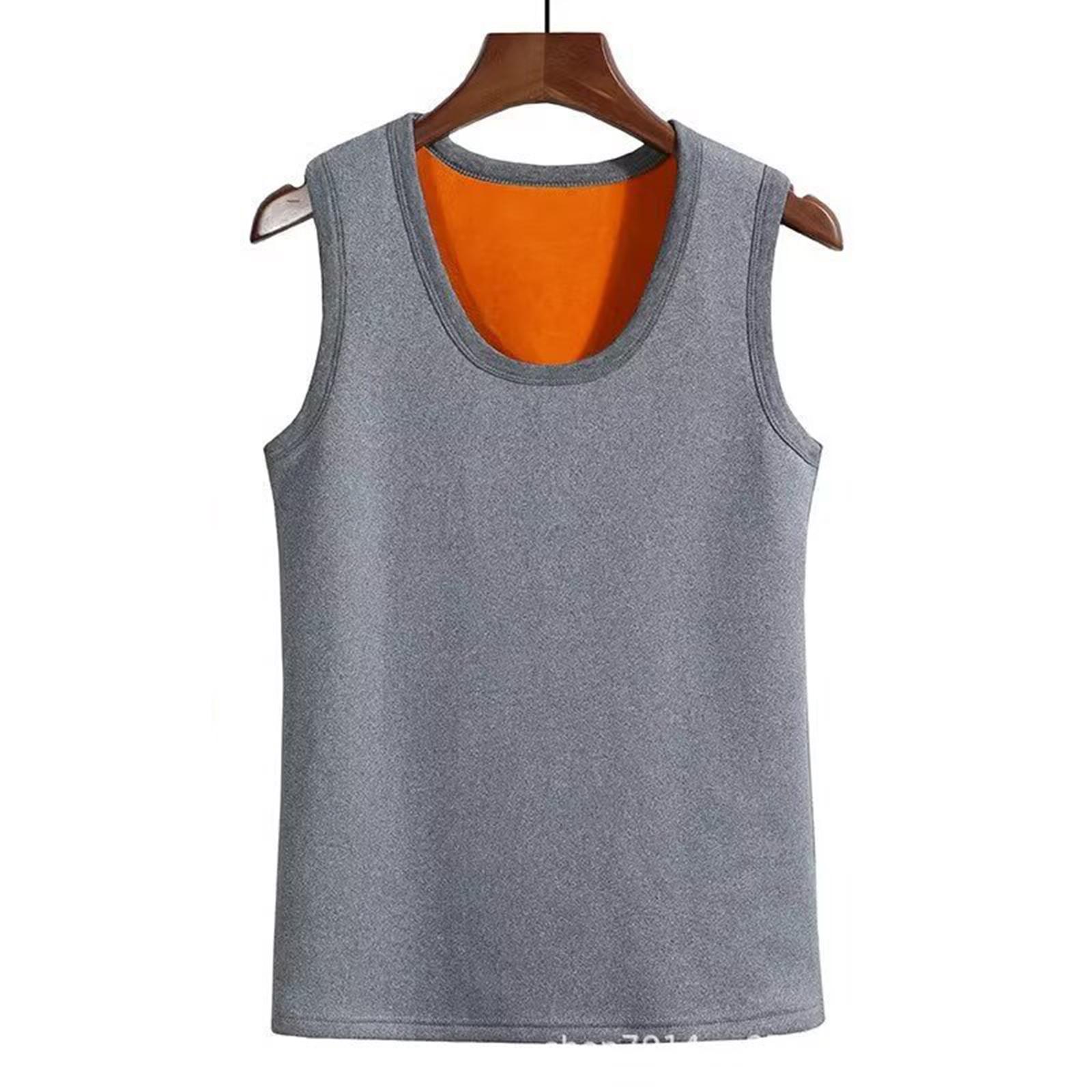 

Чоловічі зимові термомайки на флісі, теплі базові жилети, спідня майка світло-сірий колір