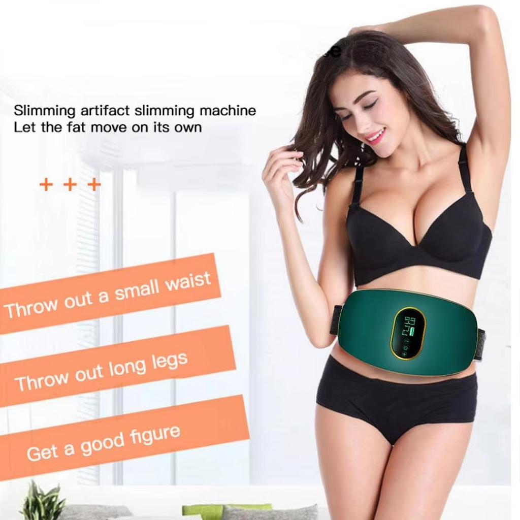 Electric Waist Massage Belt Rechargeable Vibration Body Massager for Home Fitness