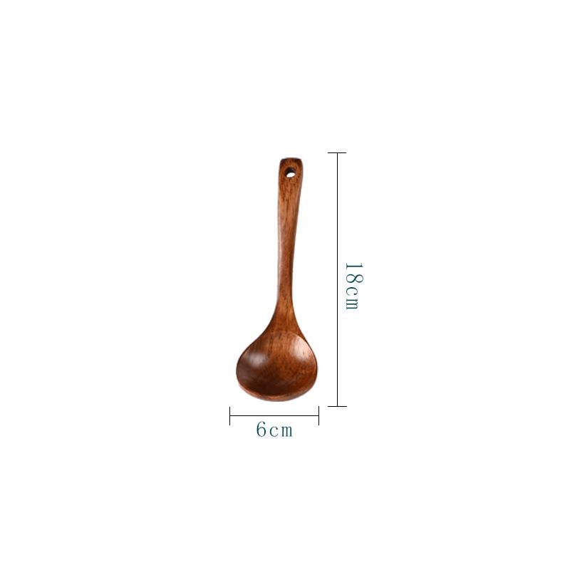 S/L Wooden Ladle Long Handle Ladle Utensils for Soup Handmade for Kitchen Cookware