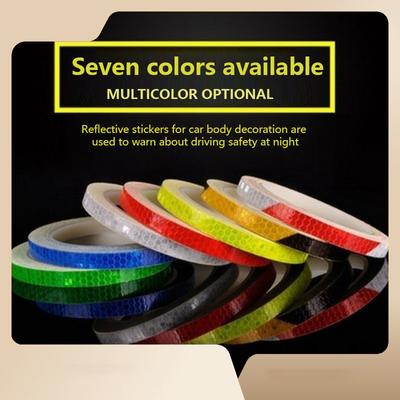 1Cm x 8M Fahrradaufkleber Reflektierendes Klebeband Fluoreszierende MTB Fahrradstreifen Fahrradbänder für Fahrradhelm Motorradroller