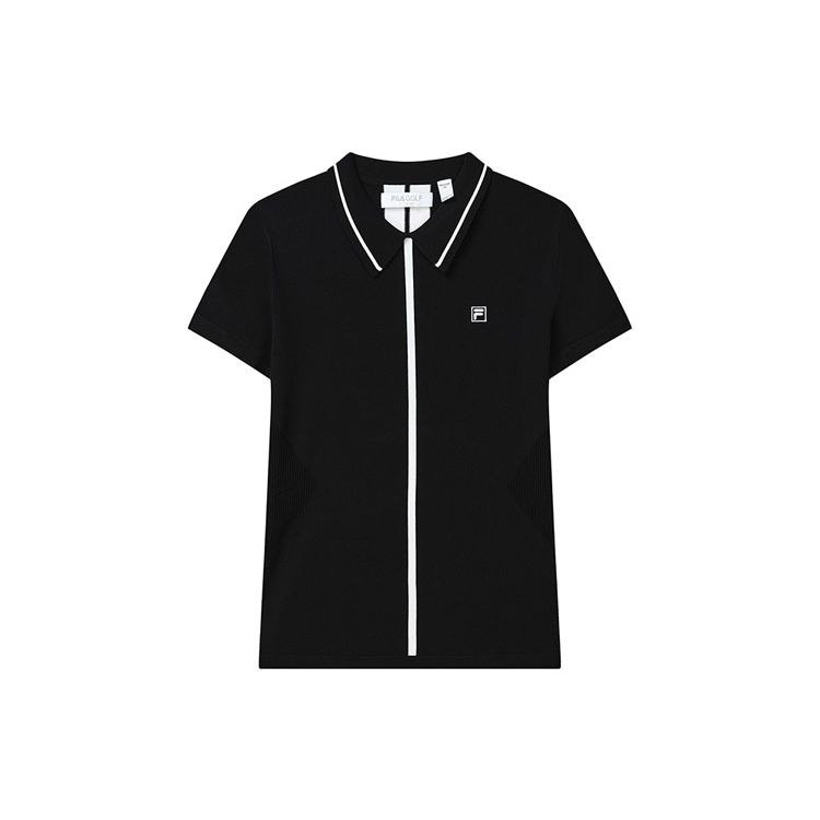 

Fila Полосатая легкая футболка-поло с коротким рукавом женские топы Черный A11W225407FBK S