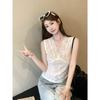~ Summer new simple temperament stacked inside lace V-neck vest slim short top women's clothing