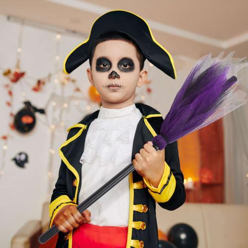 LALAFINA Halloween Witch Broom Costume for Kids, Party Props, Wizard Props, Dress Up, Masquerade Show, Lightweight (Random Color)