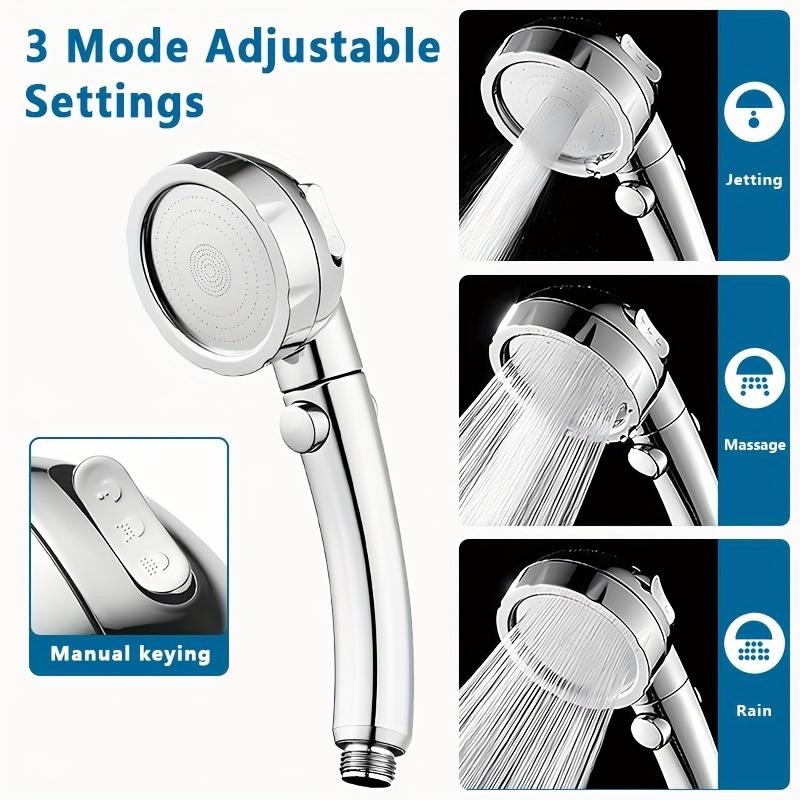 1Set/3pcs Bath Supercharged Shower Head Bath Button Set Adjustable Shower Hose