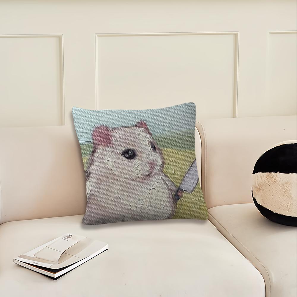 Funny cute Cartoon Hamster cushion cover Pillow Cover Decoration Room Home Sofa living Office Car Nordic Simplicity