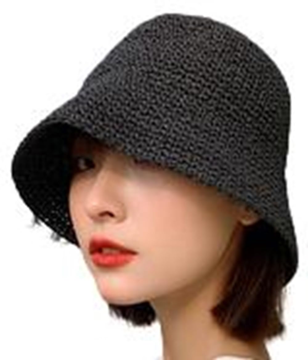 

Милая и мешковатая при ношении спереди и легкая панама Paper bucket hat, которая делает ваше лицо и защищает от солнца и УФ-лучей [Спящая овечка] чёрный