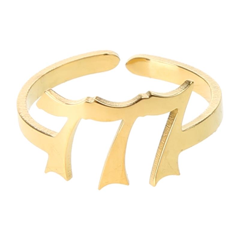 

European and American Jewelry Alloy Lucky Number Ring Adjustable Open Ring 111-999 Auspicious Joint Ring Couple Gift 1