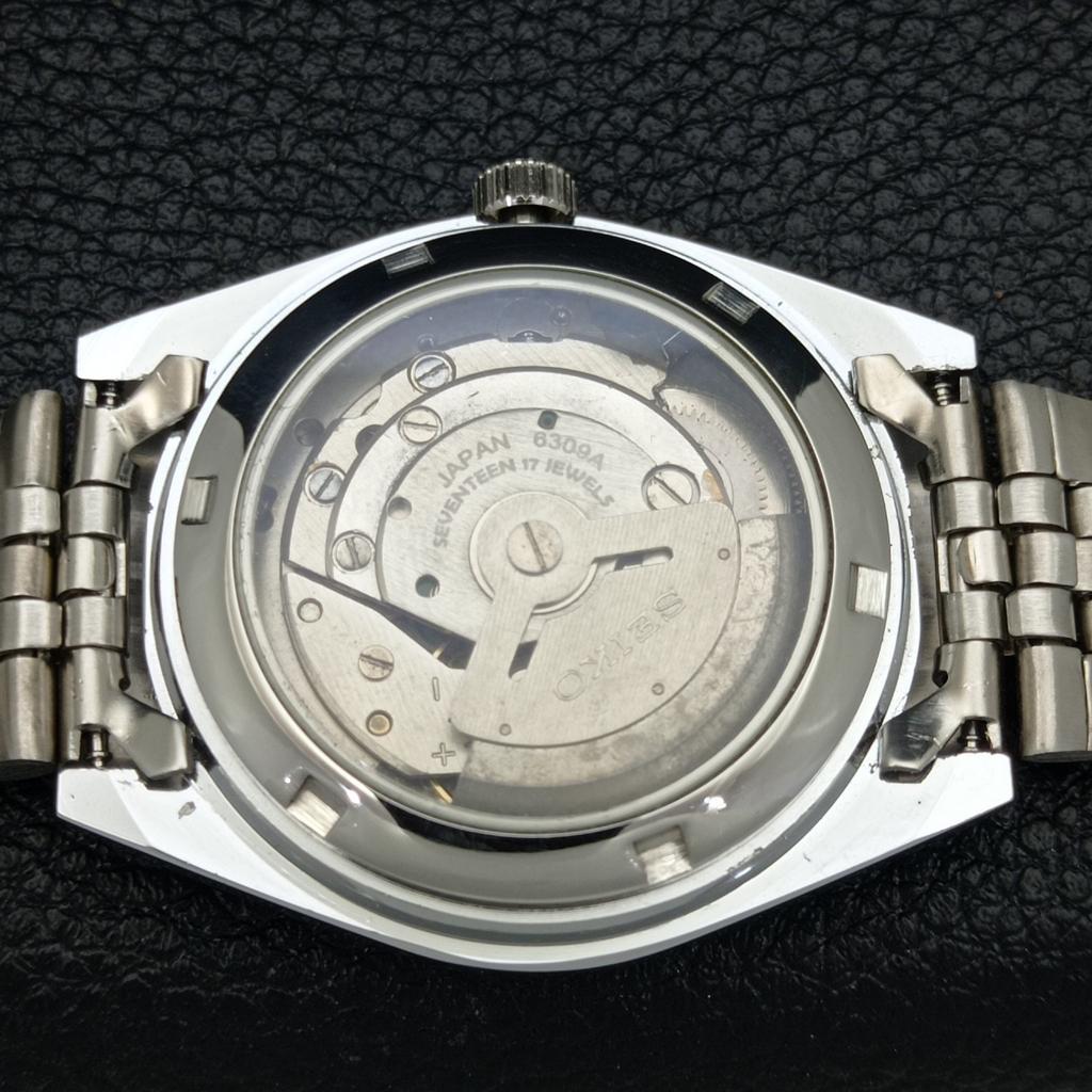 JAPAN SEIKO 5 AUTOMATIC MENS 6309A REFURBISHED BLACK COLOR DIAL WATCH a440327-9 Sk-a440327-1