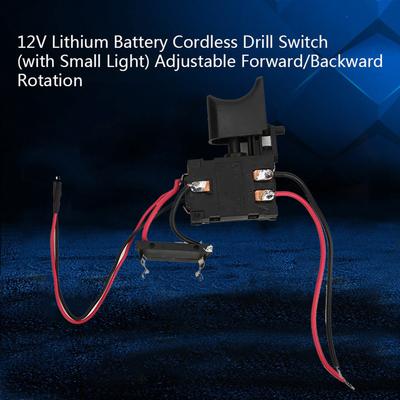 7.2 V - 24 V Lithium Battery Cordless Drill Speed Control Trigger Switch With Small Light