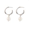 Women Metal Retro Eardrop Pearls Earrings Fashionable Lady Ear Jewelry Decoration