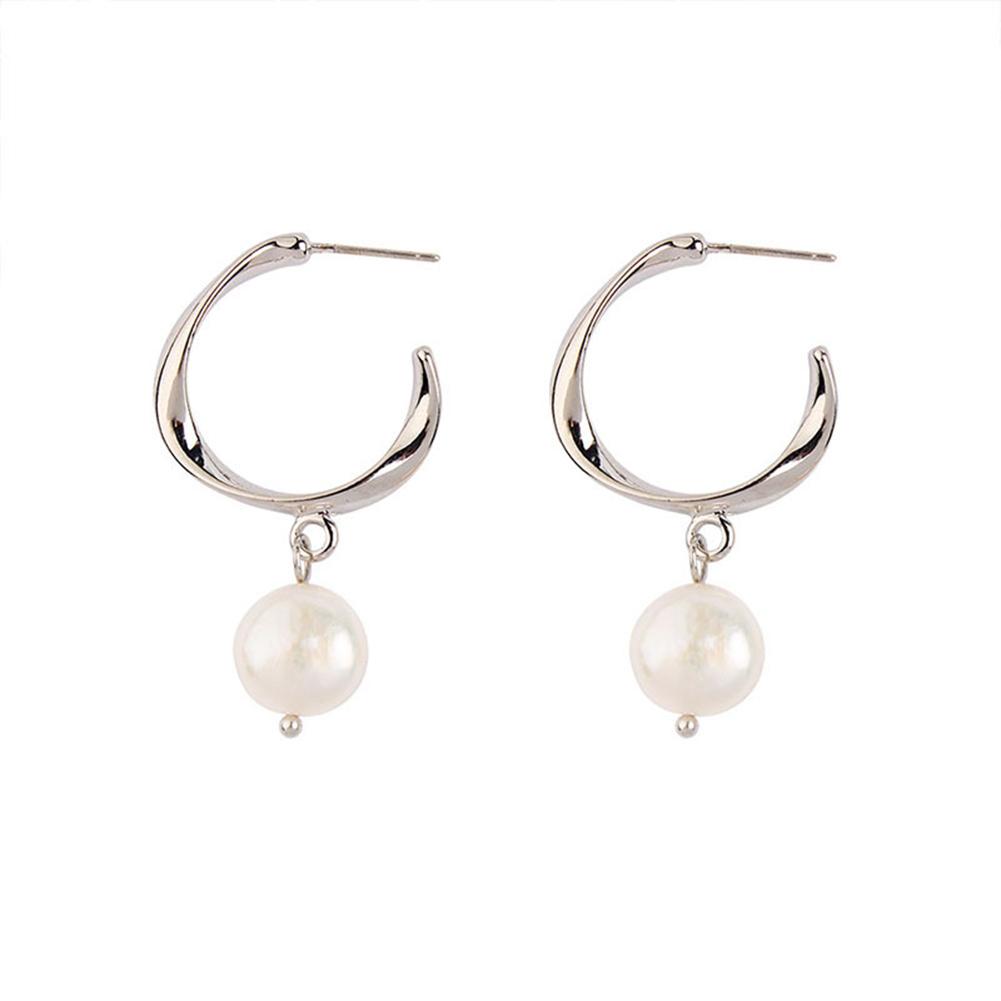 Women Metal Retro Eardrop Pearls Earrings Fashionable Lady Ear Jewelry Decoration