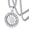 U7 Rostfritt Stål Nordisk Vikingarun Sol Hänge Halsband för Män Kvinnor Nordisk Mytologi Kraftsymbol Runisk Unisex Smycke