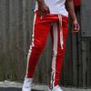 Men Sweatpants Contrast Colors Elastic Waist Drawstring Breathable Autumn Trousers for Jogging
