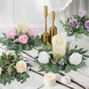 Flower Wreath for Table Small Candle Rings for Wedding Party Christmas Decor Rose Wreaths for Valentine's Day Spring Summer