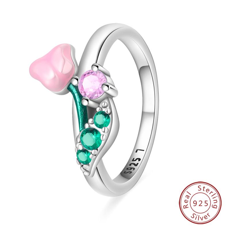 New Rings For Women 100% 925 Silver Star Moon Colorful Zircon Rings Fine Wedding Engagement Birthday Jewelry Gifts