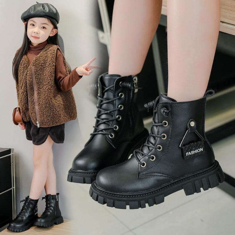 Autumn Girls High-top Leather Boots Princess Bags Decoration Autumn Boots