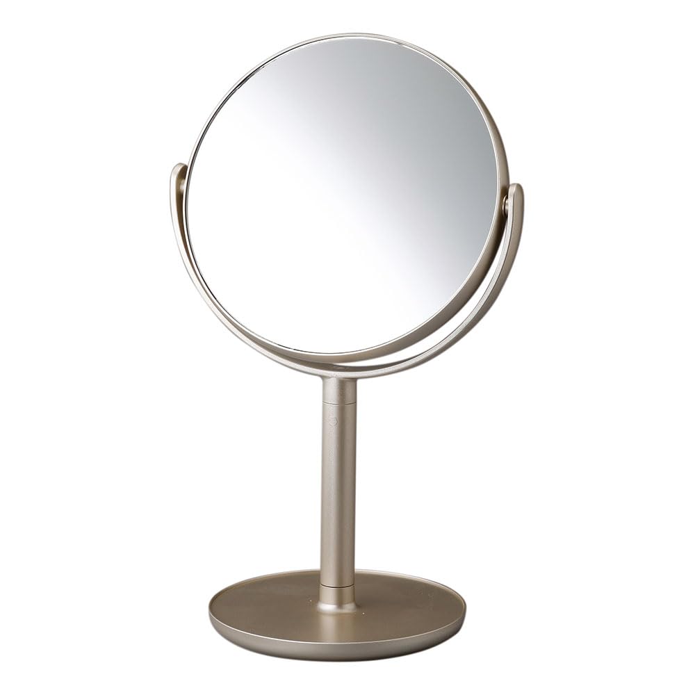 

Horiuchi Mirror Industry Cosmetic Tabletop Made in Magnifying Perfect for Makeup and Napure Standard Champagne Day Gift Mirror, Mirror, Japan, Round,