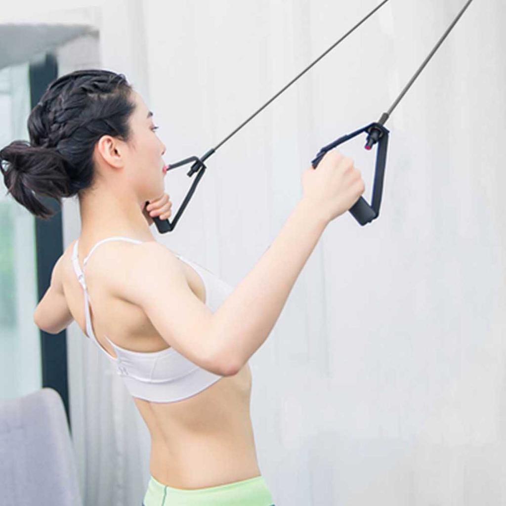 Resistance Stretch Rubber Band Training Rope Tube Workout Fitness Exercise for   Gym Black