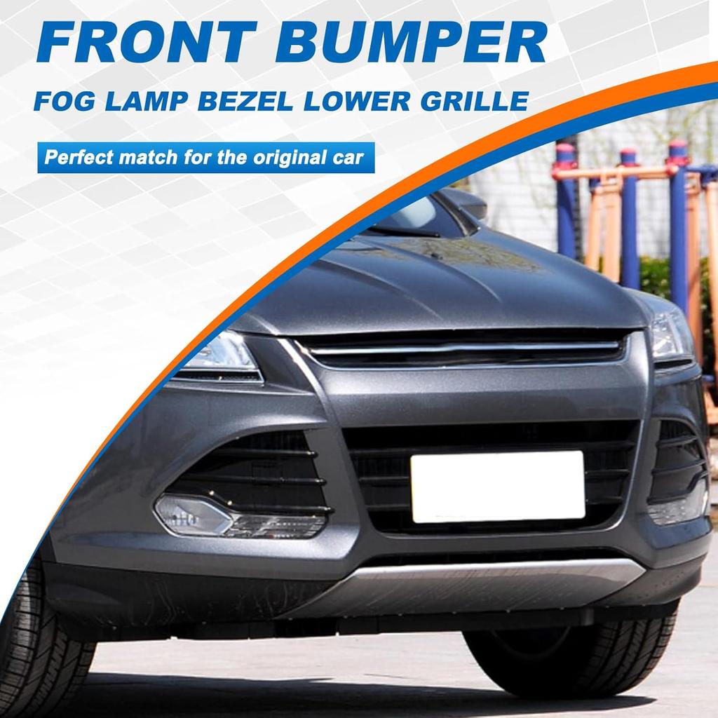 Fog Light Grill Cover Frame Lamp Shade Under Front Bumper for Ford Escape/Kuga 2013 2014 2015 2016 DV45-17K947-A DV45-17K946-A DV45-17K945-B (Grille