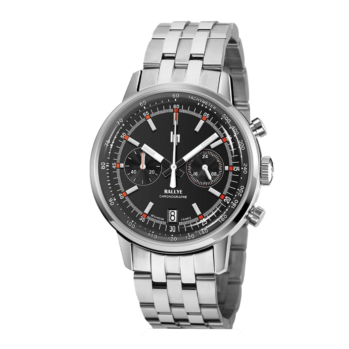 

Authorized Dealer Lip Watches Unisex Rally 41MM Mechanical Quartz Chronograph Black Stainless Steel [LIP] Men s [RALLYE] чорний