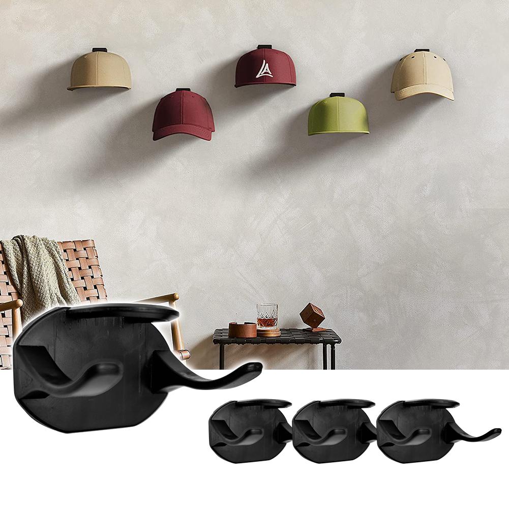 5pcs Adhesive Hat Baseball Self Hooks Holder Cap Rack Hanging Organizer Door Wall Storage Strong Hold Cap Hooks