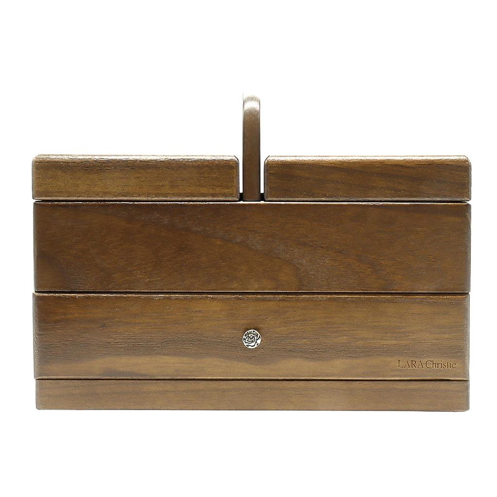 Sewing Natural Paulownia Sewing 2 Large Accessories [Lara Christie] Box, Wooden, Wood, Wood, Box, Storage, Tiers, Capacity, Lh108-0004