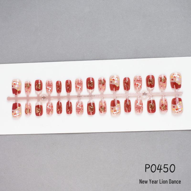 

Year of the Horse Luck & Blessings Pink-Red Cat Eye Nails - 30 Pcs