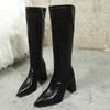 Fashion Pointed Toe Women High Boots Fashion Side Zippers Long Booties Ladies Elegant Party High Heel Shoes Winter Women's Footwear
