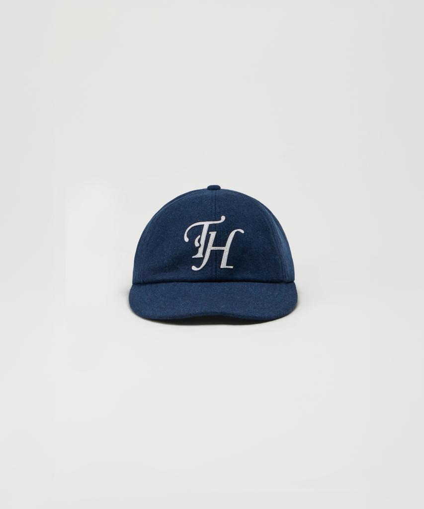 Teulaepighamoni Wool Blend Th Applique Logo Deep-Fit 6-Panel Cap_Navy
