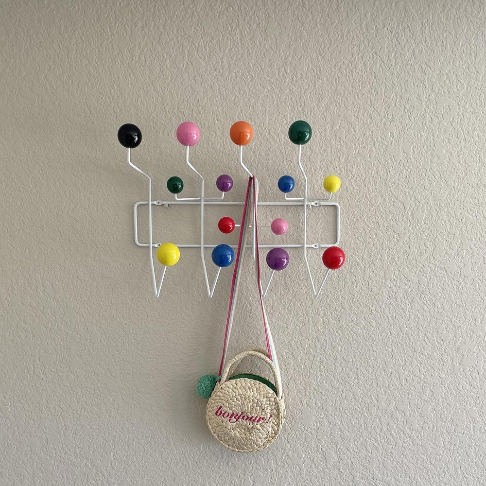 Mid-Century Pop Wood Ball Metal Coat Rack