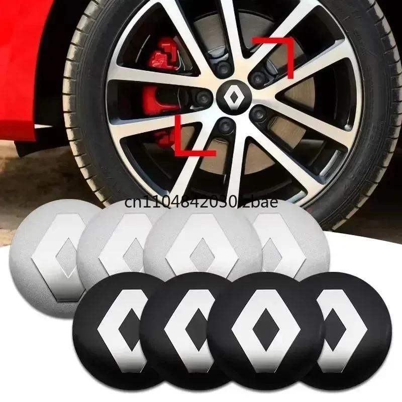 For Renault Megane 2 3 4 Twingo Clio Talisman Captur Kwid 4PCS 56mm Car Badge Wheel Center Cover Stickers Hub Caps Decal Z888