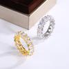 New Luxury Female White Crystal Stone Ring Rose Gold Silver Wedding 925 Silver Ring Female Cute Oval Zircon Engagement Jewelry
