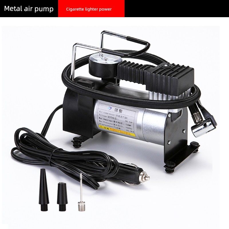 12V Automobile Air Pump on-Board Air Pump Car Air Pump Vehicle Air Pump Portable Tire Pump Metal Air Pump (All Copper Large Motor)