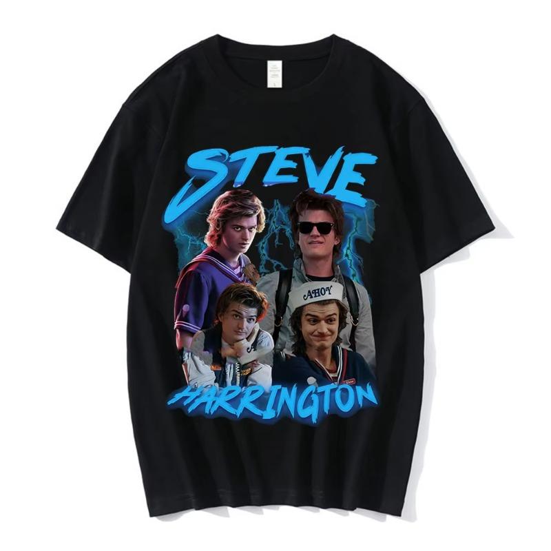 Steve Harrington Tshirts Harajuku Graphics Print Tshirt Short Sleeve Pure Cotton Oversize Streetwear Unisex T Shirt