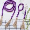 3-piece Wooden Beads Strings Pastoral Color Wooden Beads Tassels String Home Decoration Pendant