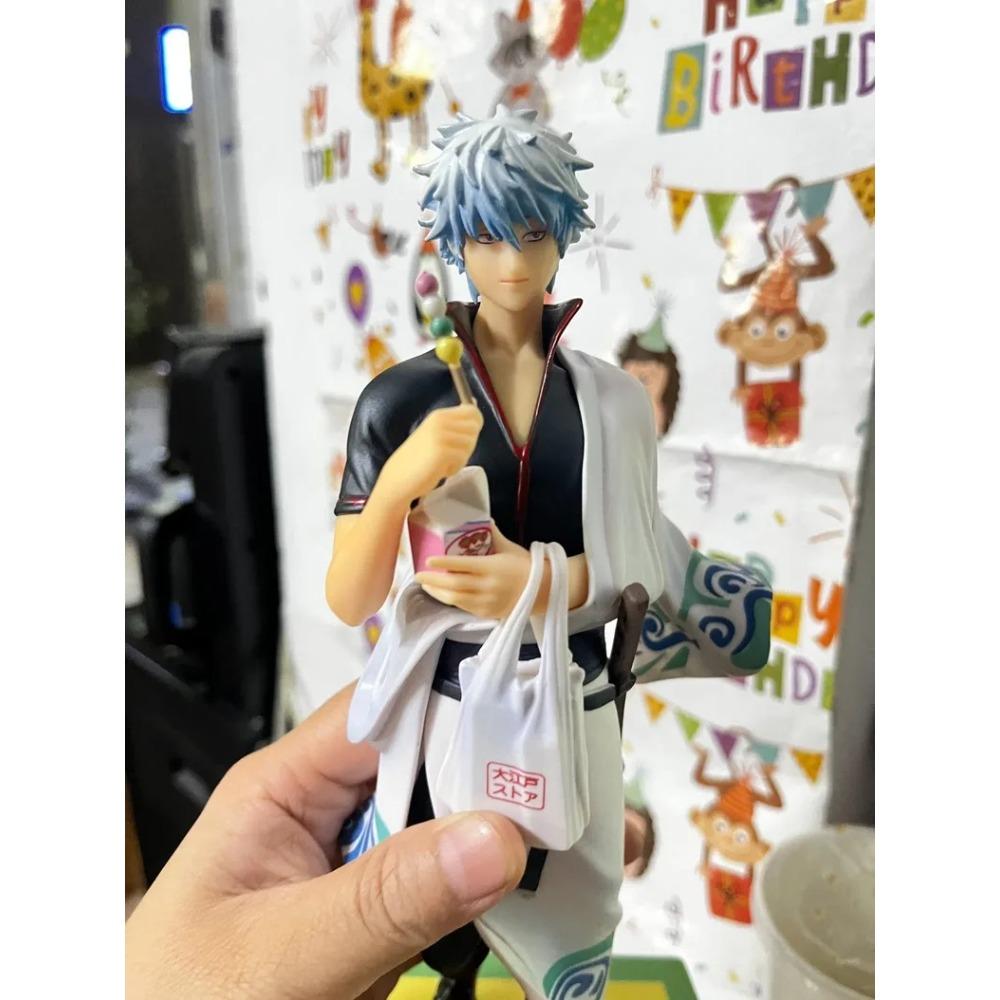 20CM Anime Gintama Sakata Gintoki Figure Elizabeth Katsura Kotarou Model Toys Doll Aciton Figure PVC Ornament Gift