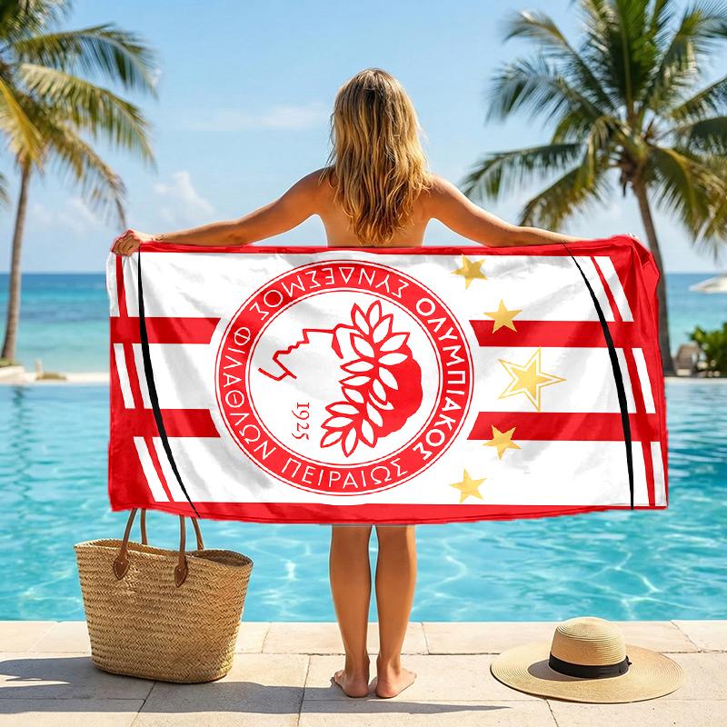 Olympiacos Fc Fashion Beach Towel: Ideal for Summer Adventures Soft, absorbent and quick drying suitable for swimming and bathing