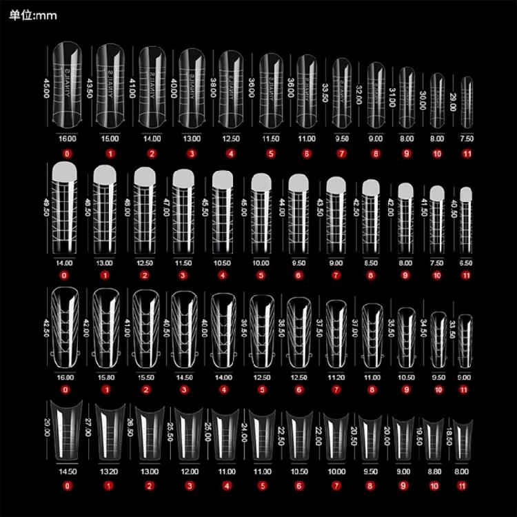 288 Pcs Nail Forms Set Nail Extension Molds Nail Forms Manicure Supplies