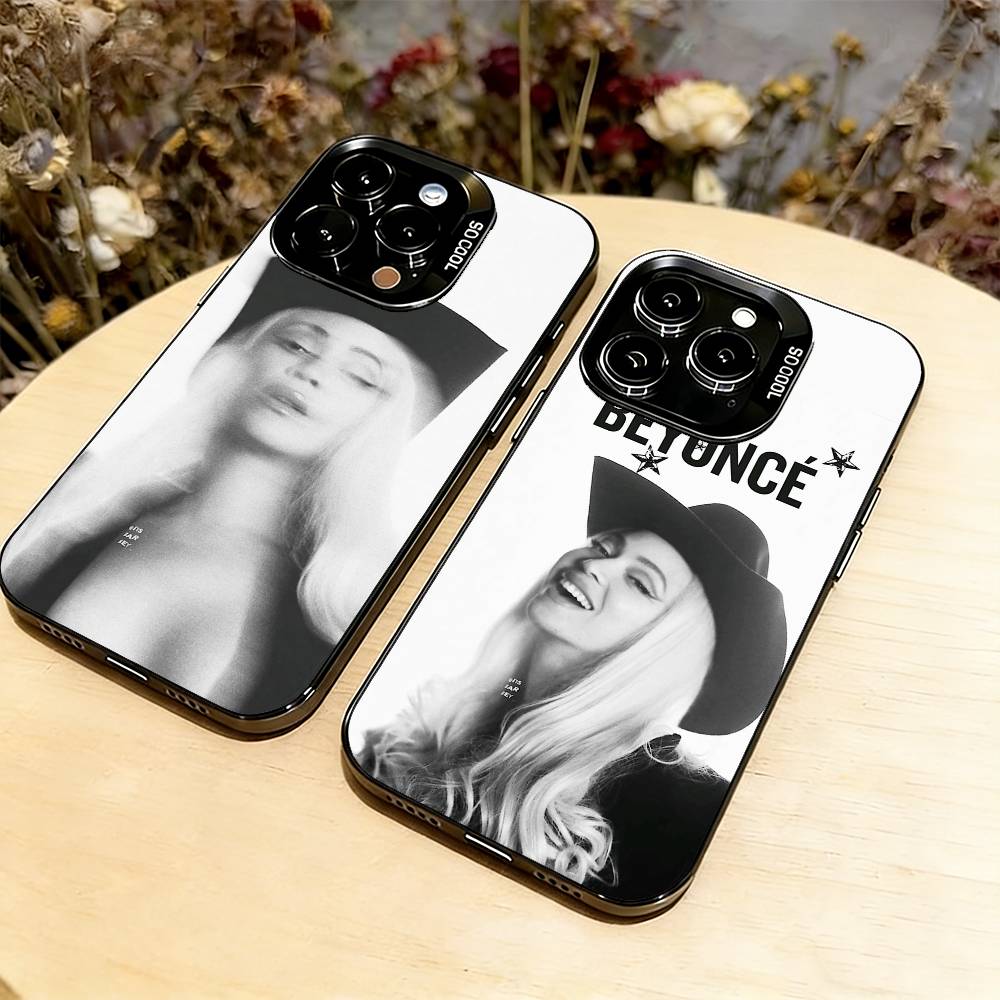 Singer B-Beyonce Phone Case For iPhone 17,16,15,14,13,12,11 Plus,Pro Max,XS,Colorful Silver Black Cover