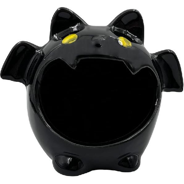 Керамическая конфетница в форме летучей мыши, 1 шт., миска для конфет в форме летучей мыши, милая подставка для конфет, забавная керамическая коробка для конфет, праздничное украшение (черный) чёрный