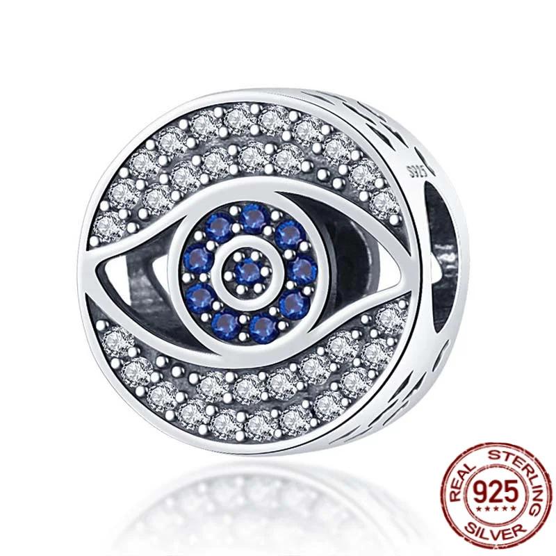 Luxury Oblate Evil Eye Galaxy Hummingbird Charms Beads For Original 3Mm Bracelets Bangle Make Diy For Women Jewelry Gift