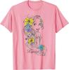 Fashion Casual Disney Tangled Rapunzel Floral Sketch Portrait T-Shirt T-Shirt S-4XL Summer