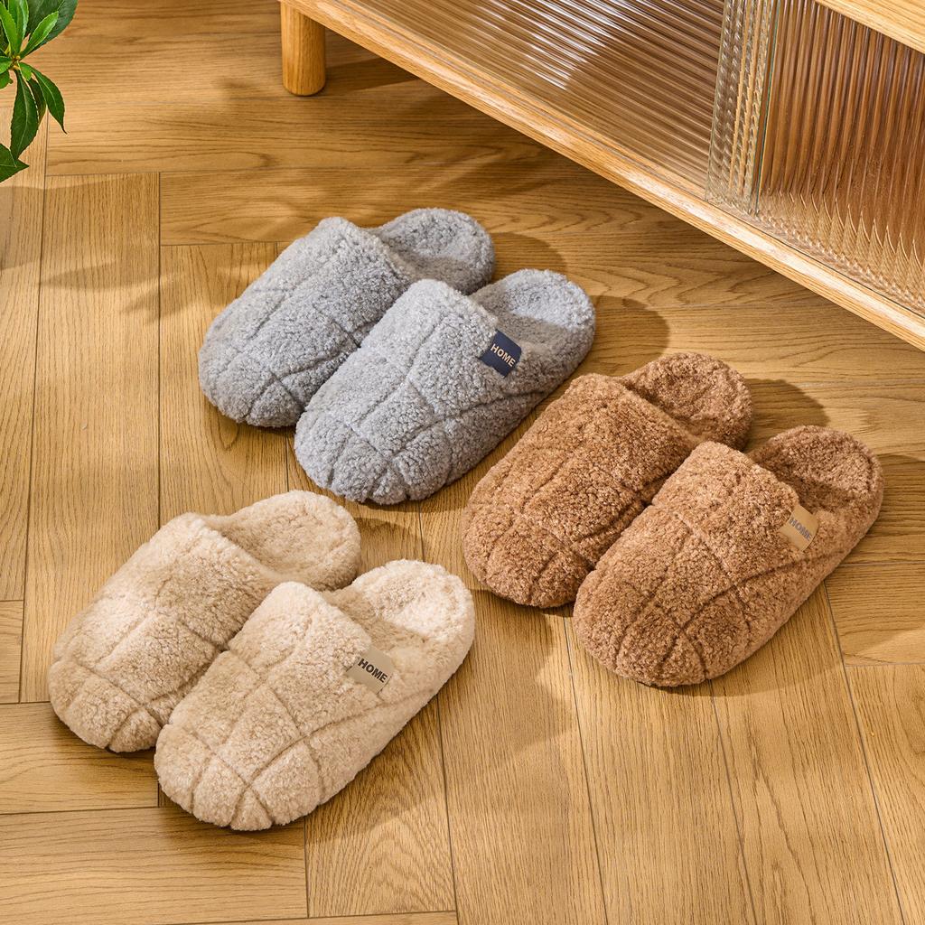 beef tendon sole plush cotton slippers autumn and winter indoor home thick bottom non-slip warm fashion high-end cotton mop